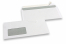 Standard Fensterkuverts, 110 x 220 mm, 80 Gramm Papier, Fenster Links 45 x 90 mm, Fensterposition 20 mm von Links und 15 mm von unten, Haftklebung | PIT Packaging.at | Briefumschlaegebestellen