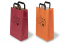 Tragetaschen aus Papier mit flachen Trageriemen - rot und orange mit gedrucktes Beispiel  | PIT Packaging.at | Briefumschlaegebestellen