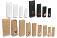 Blockbodenbeutel aus Kraftpapier - Braun, Schwarz und Weiß, mit und ohne Fenster | PIT Packaging.at | Briefumschlaegebestellen