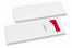 Bestecktasche Weiß mit Besteckschnitt + Rot Papierserviette | PIT Packaging.at | Briefumschlaegebestellen