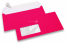 Neon Kuverts - Pink, mit Fenster 45 x 90 mm, Fensterposition 20 mm von der Linkerseite und 15 mm von unten | PIT Packaging.at | Briefumschlaegebestellen