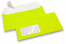 Neon Kuverts - Gelb, mit Fenster 45 x 90 mm, Fensterposition 20 mm von der Linkerseite und 15 mm von unten | PIT Packaging.at | Briefumschlaegebestellen
