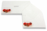 Grußkartenkuverts mit Weihnachtsmotiv - Weiß + Weihnachtskugeln rot | PIT Packaging.at | Briefumschlaegebestellen
