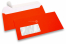 Neon Kuverts - Rot, mit Fenster 45 x 90 mm, Fensterposition 20 mm von der Linkerseite und 15 mm von unten | PIT Packaging.at | Briefumschlaegebestellen