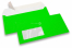 Neon Kuverts - Grün, mit Fenster 45 x 90 mm, Fensterposition 20 mm von der Linkerseite und 15 mm von unten | PIT Packaging.at | Briefumschlaegebestellen