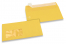 Sonnenblumengelb, Fensterkuverts farbig, 110 x 220 mm (DL), Fenster links, Fensterformat 45 x 90 mm, Fensterposition 20 mm von links / 15 mm von unten, Haftklebeverschluss, 120 gr farbiges  | PIT Packaging.at | Briefumschlaegebestellen