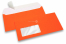 Neon Kuverts - Orange, mit Fenster 45 x 90 mm, Fensterposition 20 mm von der Linkerseite und 15 mm von unten | PIT Packaging.at | Briefumschlaegebestellen