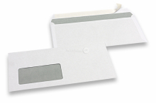 Standard Fensterkuverts, 110 x 220 mm, 80 Gramm Papier, Fenster Links 45 x 90 mm, Fensterposition 20 mm von Links und 15 mm von unten, Haftklebung | PIT Packaging.at | Briefumschlaegebestellen