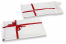 Luftpolstertaschen als Geschenkverpackung - Weiß mit roter Schleife | PIT Packaging.at | Briefumschlaegebestellen