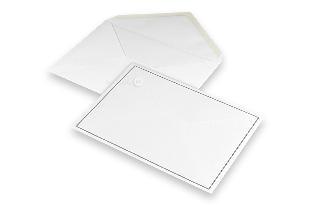 Kuverts für Trauerkarten - weiss + Doppelkante, 156 x 220 mm