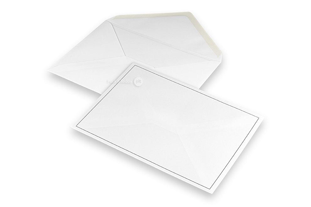 Kuverts für Trauerkarten - weiss + einige Rand, 156 x 220 mm