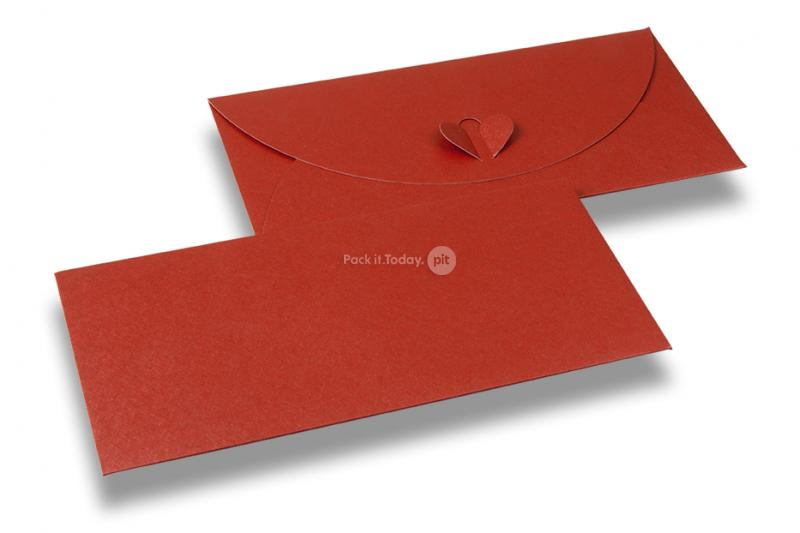 Geschenkkuverts Herz-Verschluss - Rot
