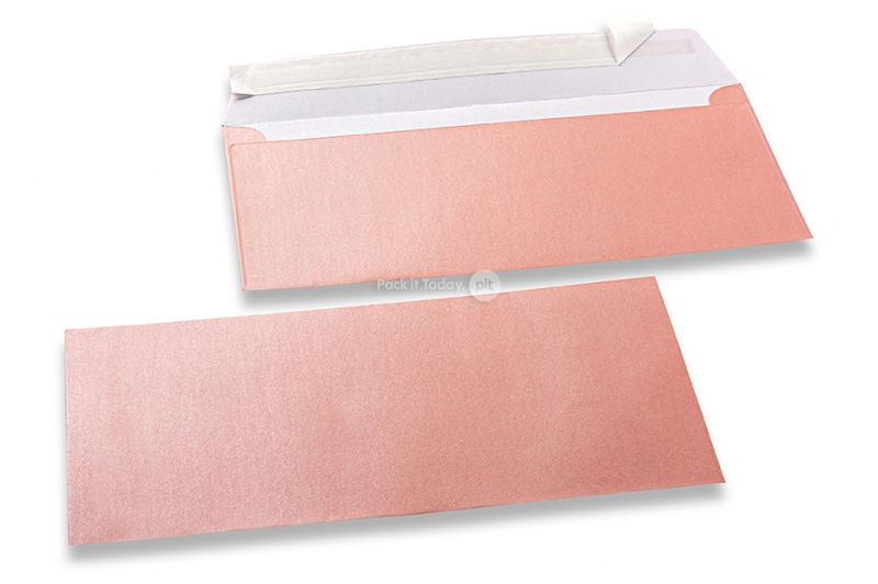 Kuverts in babyrosa mit Perlmutteffekt - 110 x 220 mm