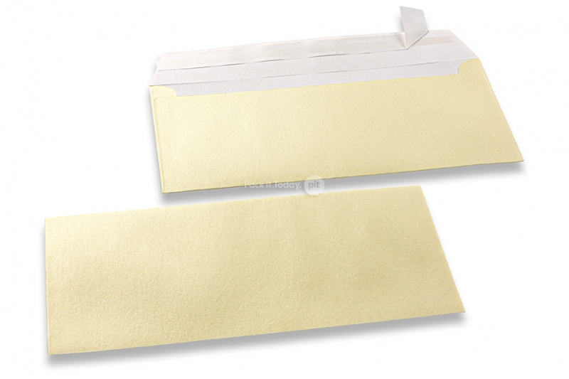 Champagnerfarbene Kuverts mit Perlmutteffekt - 110 x 220 mm