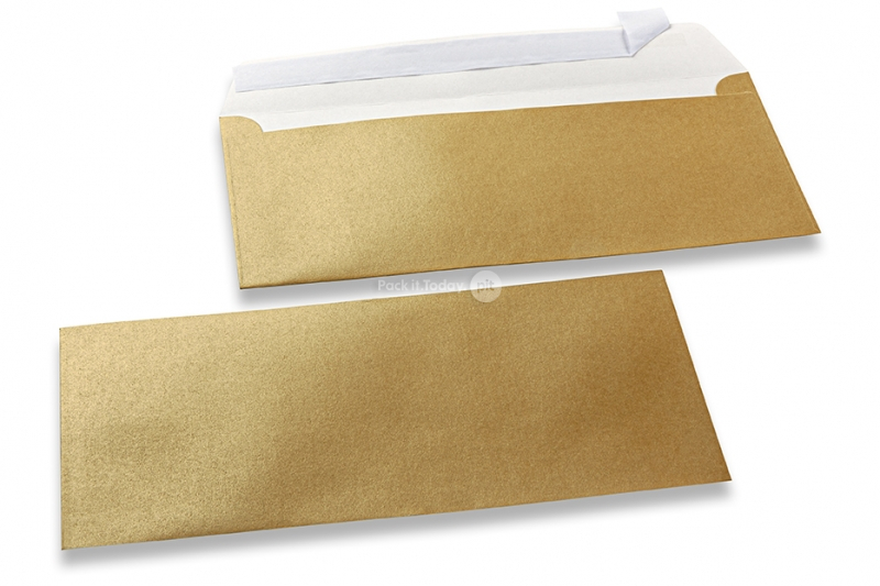 Goldene Kuverts mit Perlmutteffekt - 110 x 220 mm