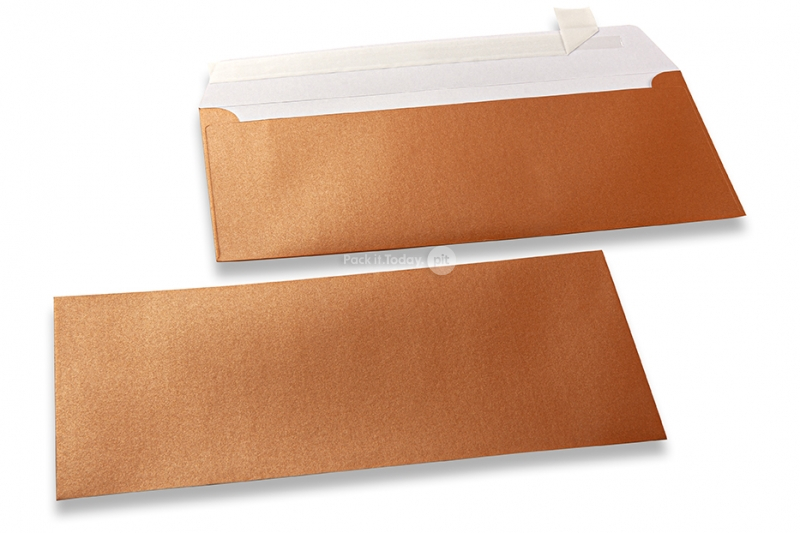 Kupferfarbene Kuverts mit Perlmutteffekt - 110 x 220 mm