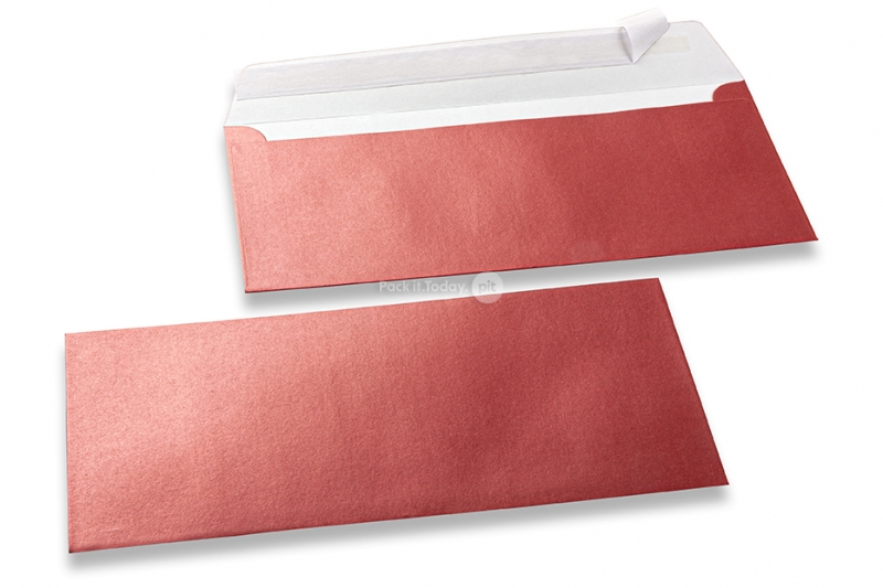 Rote Kuverts mit Perlmutteffekt - 110 x 220 mm