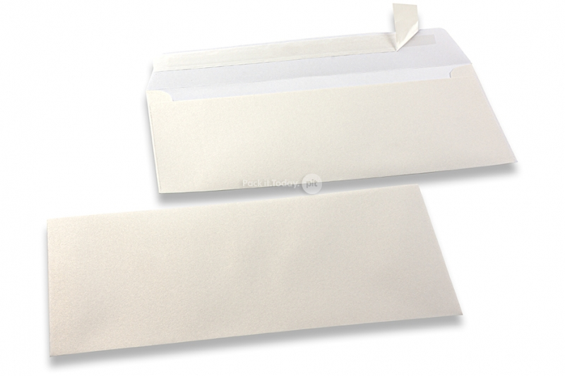 Weiss Kuverts mit Perlmutteffekt - 110 x 220 mm
