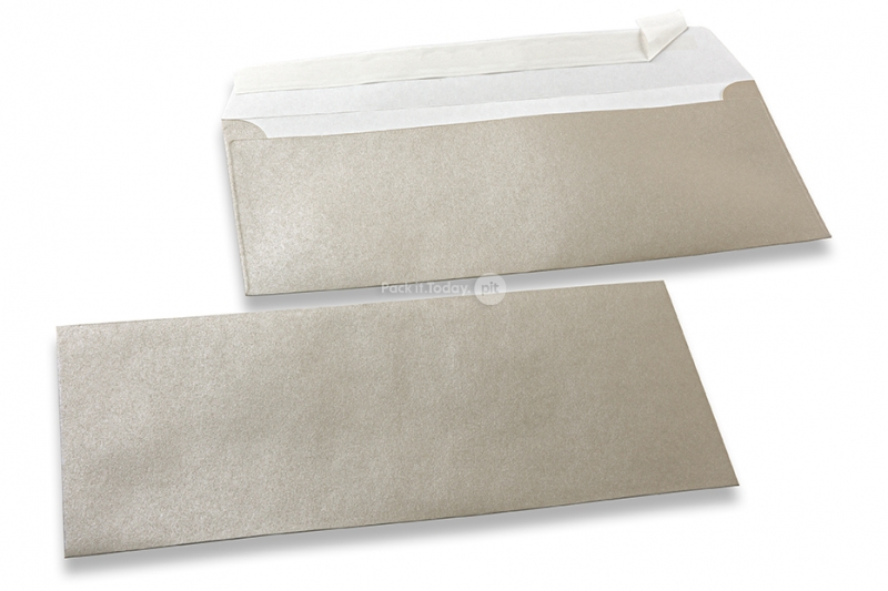 Silberfarbene Kuverts mit Perlmutteffekt - 110 x 220 mm