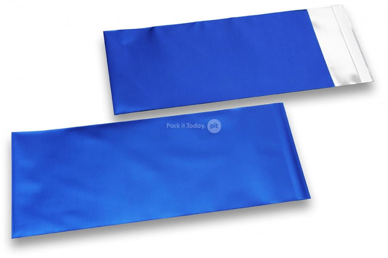 Dunkelblaue Folienkuverts matt metallic farbig - 110 x 220 mm