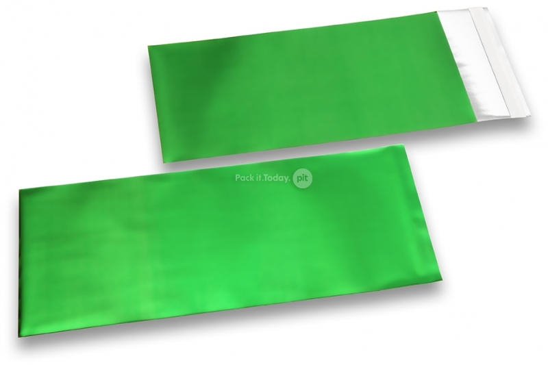 Grüne Folienkuverts matt metallic farbig - 110 x 220 mm