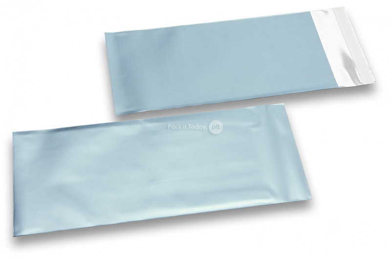 Eisblaue Folienkuverts matt metallic farbig - 110 x 220 mm