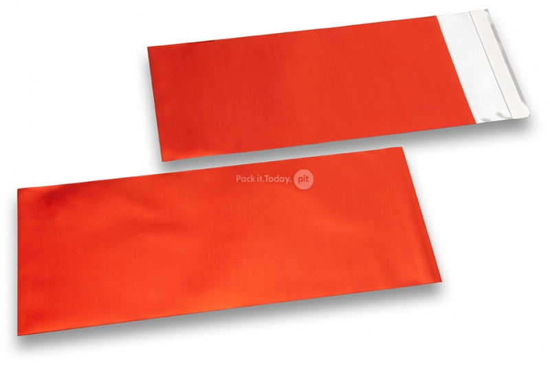 Rote Folienkuverts matt metallic farbig - 110 x 220 mm