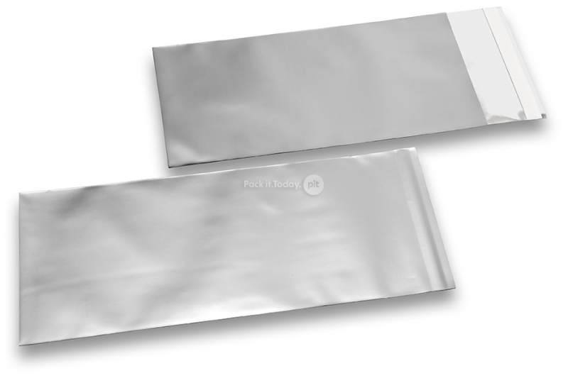 Silberne Folienkuverts matt metallic farbig - 110 x 220 mm