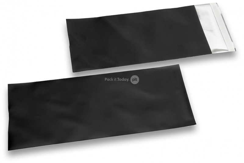 Schwarze Folienkuverts matt metallic farbig - 110 x 220 mm