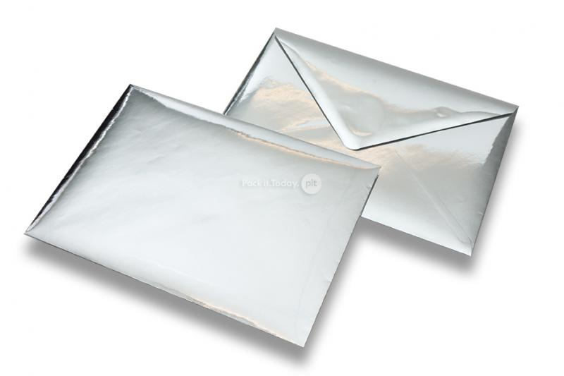 Silber Metallic glänzende Kuverts