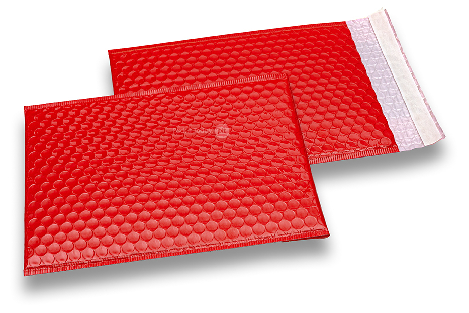 Rote Hochglanz Luftpolstertaschen