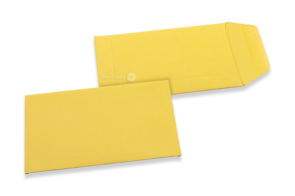 Farbigen Flachbeutel - Sonnenblumengelb, 65 x 105 mm