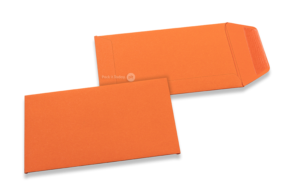 Farbigen Flachbeutel - Orange, 65 x 105 mm