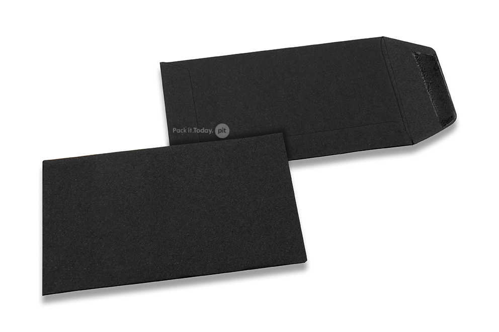 Farbigen Flachbeutel - Schwarz, 65 x 105 mm