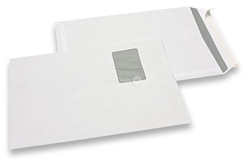 Standard Fensterkuverts, 229 x 324 mm, 100 Gramm Papier, Fenster Links 55 x 90 mm, Fensterposition 20 mm von Links und 60 mm von oben, Haftklebung