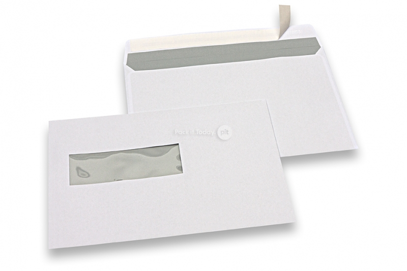 Laserdrucker Kuverts, 162 x 229 mm (C5), Fenster links 40 x 110 mm, Fensterposition 20 mm von links und 72 mm von unten, Gewicht pro Stück ca. 7 Gr.