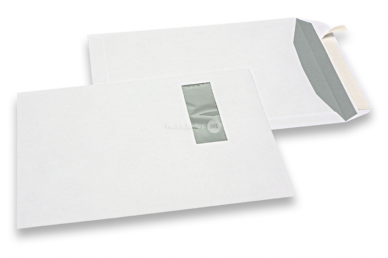 Laserdrucker Kuverts, 229 x 324 mm (C4), Fenster links 40 x 110 mm, Fensterposition 20 mm von links und 60 mm von oben, Gewicht pro Stück ca. 19 Gr.