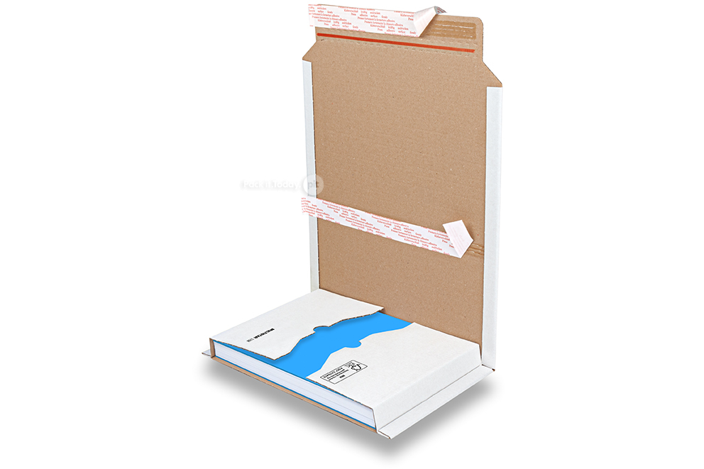 Buchverpackung - wickeln Sie die Verpackung um das Buch - Weiss