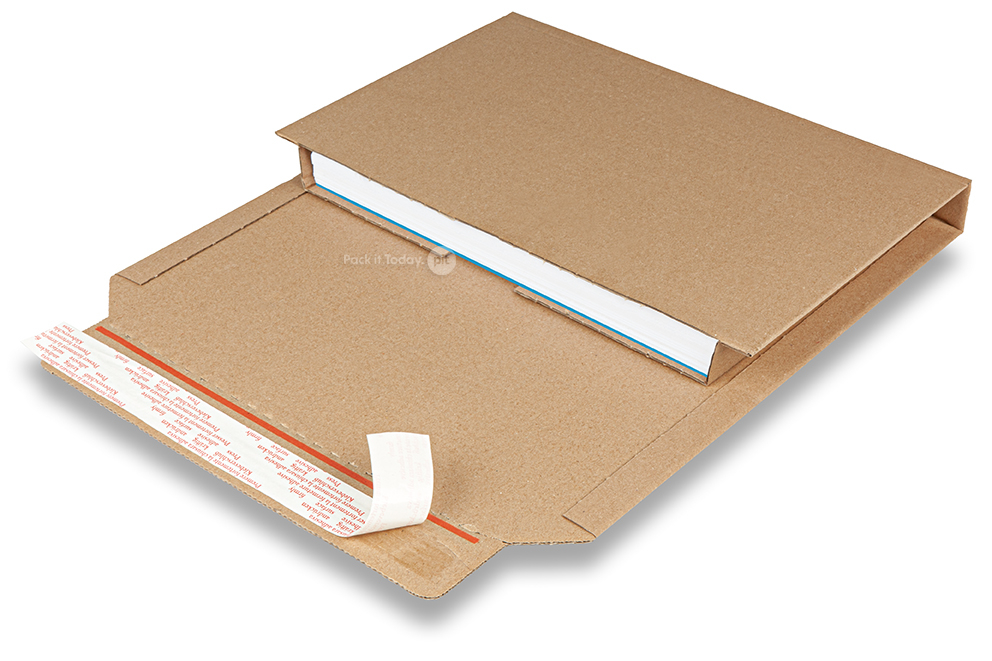 Buchverpackung - Verschließen Sie die Verpackung mit dem Klebestreifen - Braun