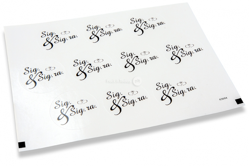 Hochzeit-Verschlusssiegel - Sig. & Sig.ra schwarz