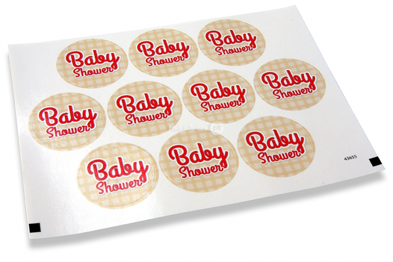 Geburt-Verschlusssiegel - Babyshower kariert