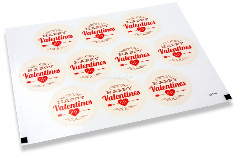 Liebe-Verschlusssiegel - happy valentine's day roter Pfeil durch Herz