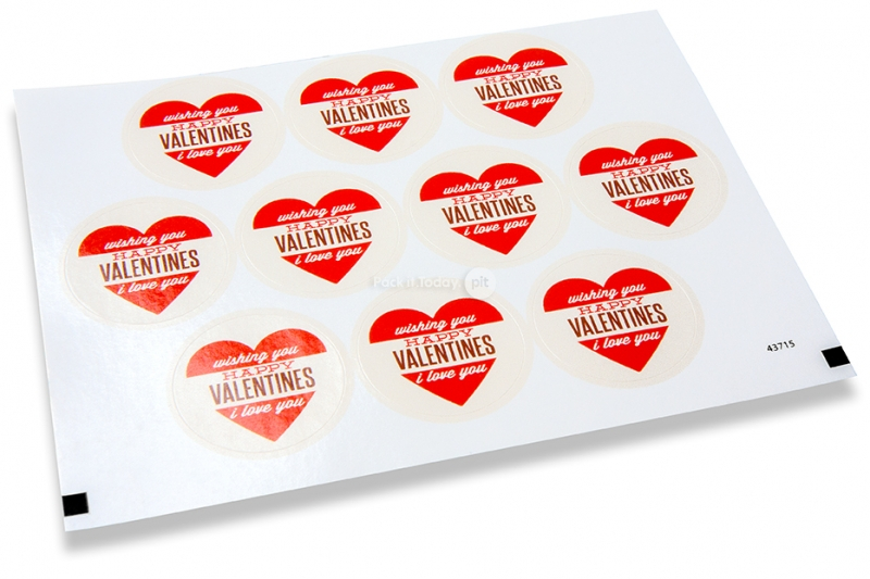 Liebe-Verschlusssiegel - wishing you happy valentines rotes Herz