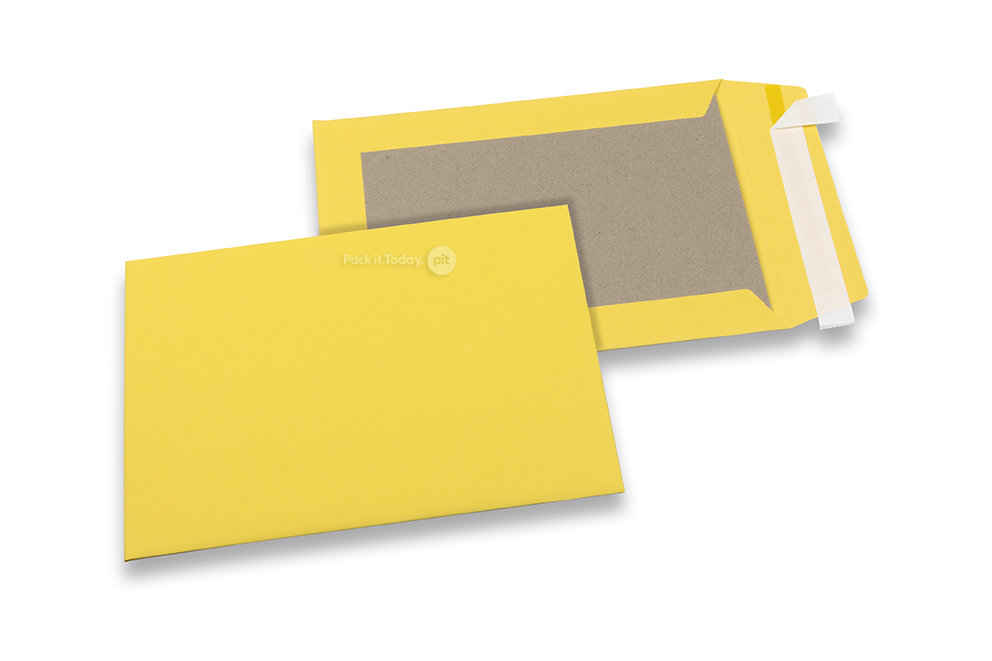 Papprückwandtaschen farbig - Gelb, 162 x 229 mm