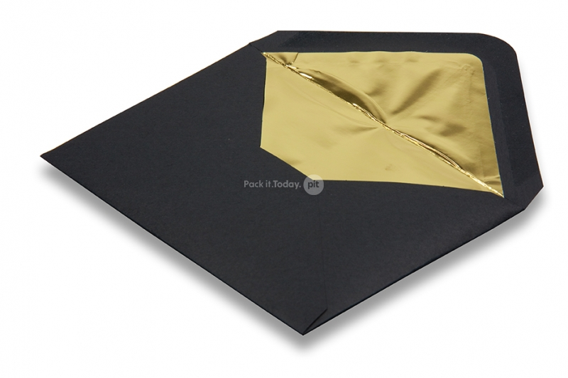 Gefütterten kuverts Schwarz - Gold gefüttert