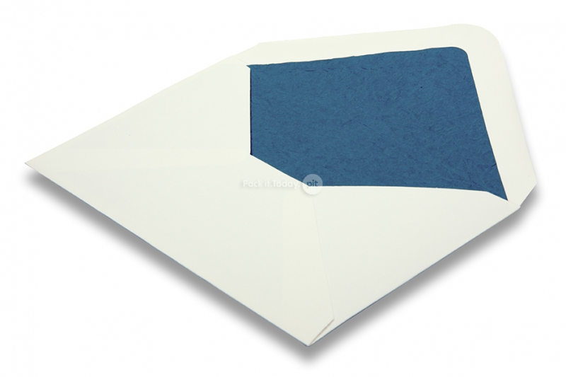 Gefütterten kuverts Elfenbein - Blau gefüttert