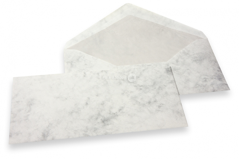 Marmor Kuverts - 110 x 220 mm, Marmor Grau, Innenfutter Grau