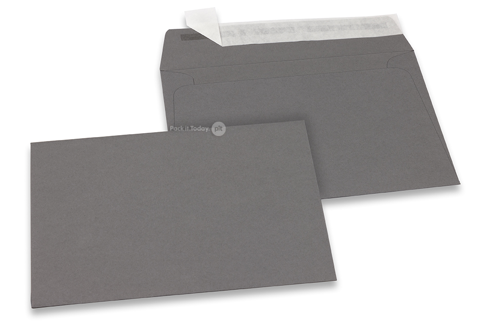 Farbige Kuverts Papier - Anthrazit, 114 x 162 mm