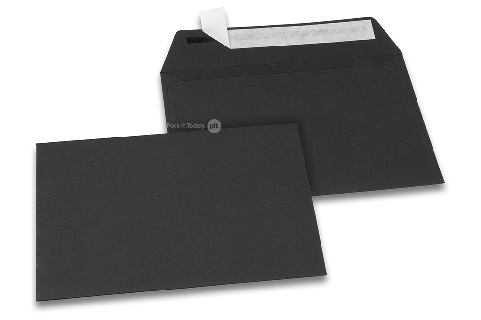 Farbige Kuverts Papier - Schwarz, 114 x 162 mm