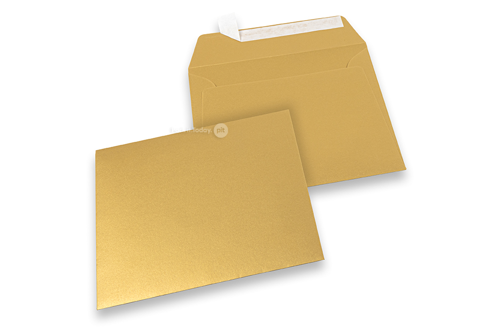 Farbige Kuverts Papier - Gold metallic, 160 x 160 mm